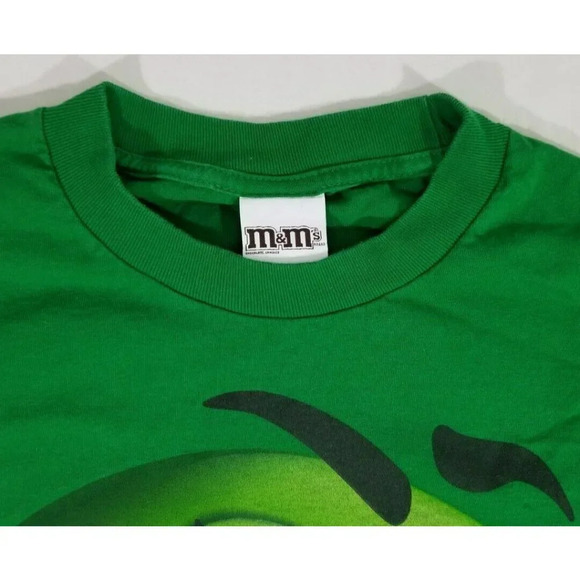 Retro 2011 M&M's MM Candy Mens Green T Shirt XXL Wink Mars Inc Cartoon World EUC - Picture 4 of 6